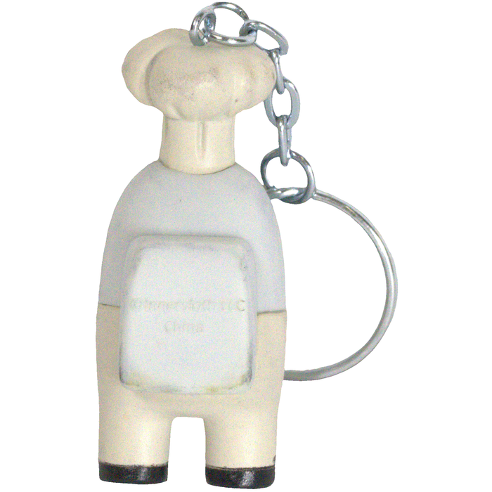 Among Us - White Crewmate with Chef Hat Figural Keychain (2") - PMI Kids World - Series 2 - (2022)