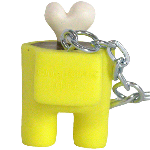 Among Us - Yellow Dead Crewmate with Bone Figural Keychain (1.5