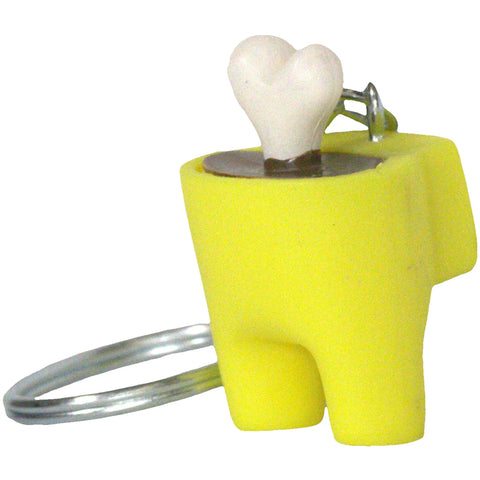Among Us - Yellow Dead Crewmate with Bone Figural Keychain (1.5