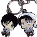 Attack On Titan - Eren & Levi Cleaning Outfits Keychain - Great Eastern - Metal