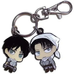 Attack On Titan - Eren & Levi Cleaning Outfits Keychain - Great Eastern - Metal