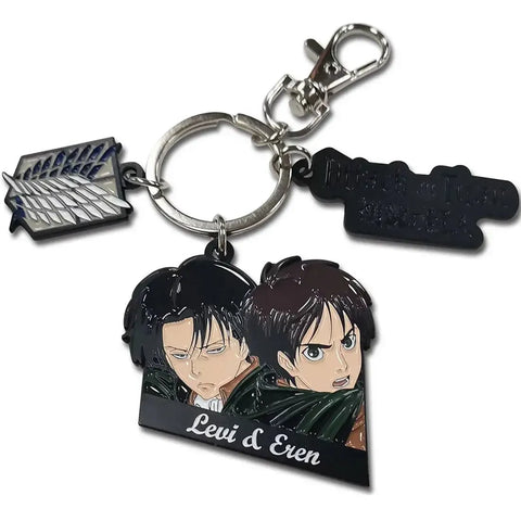 Attack On Titan - Levi & Eren Keychain with Charms (1.5