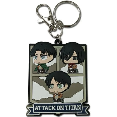 Attack on Titan - Chibi Levi, Eren & Mikasa Keychain (2.5