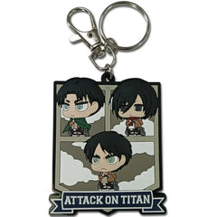 Attack on Titan - Chibi Levi, Eren & Mikasa Keychain (2.5", Acrylic) - Great Eastern Entertainment