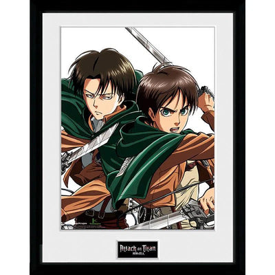 Attack on Titan - Eren & Levi Framed Poster (13.5