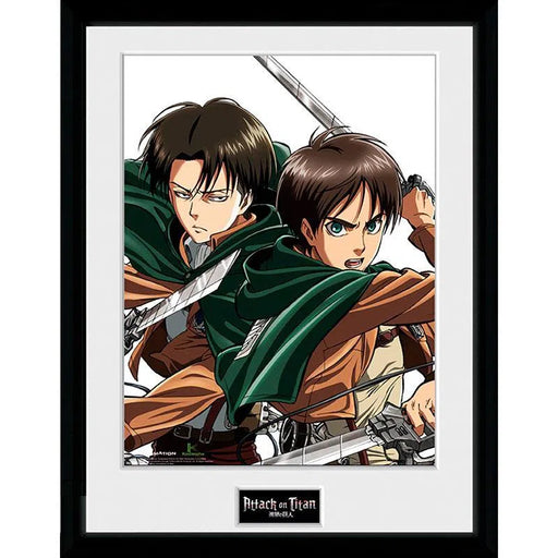 Attack on Titan - Eren and Levi Framed Poster (12" x 16") - ABYstyle