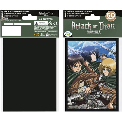 Attack on Titan - Main Trio Art Protective Card Sleeves (60 Count, Japanese Size: 59x86mm) - Japanime Games - Player's Choice Game Accessories Series