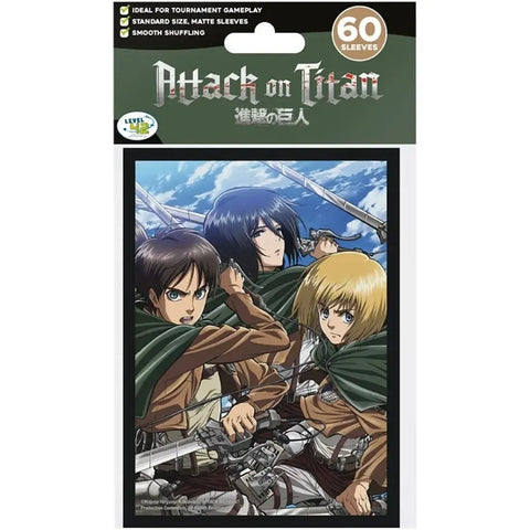 Attack on Titan - Main Trio Art Protective Card Sleeves (60 Count, Japanese Size: 59x86mm) - Japanime Games - Player's Choice Game Accessories Series