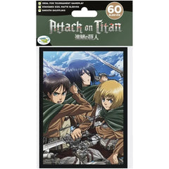 Attack on Titan - Main Trio Art Protective Card Sleeves (60 Count, Japanese Size: 59x86mm) - Japanime Games - Player's Choice Game Accessories Series