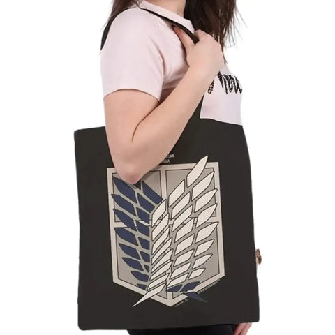 Attack on Titan - Scout Regiment Symbol Black Tote Bag (Cotton) - ABYstyle
