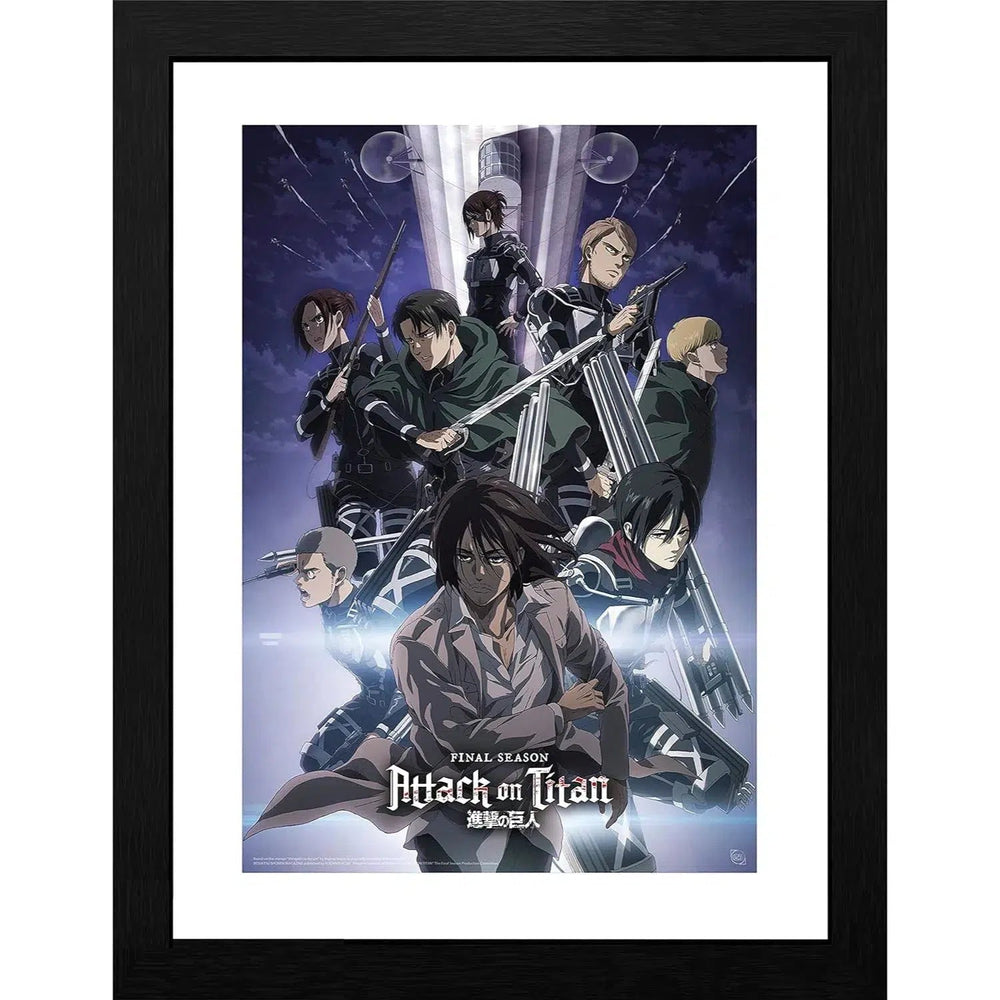 Attack on Titan [Season 4] - Eren & The Scout Regiment Framed Poster (13.5" x 17.5") - ABYstyle