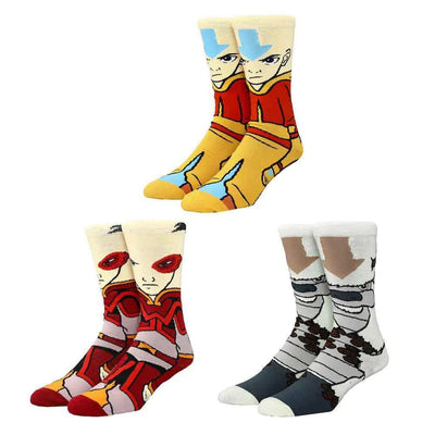 Avatar: The Last Airbender - Aang, Appa & Zuko Crew Socks (3 Pairs) - Bioworld
