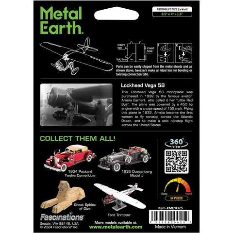 Aviation - Lockheed Vega 5B Plane Figure Model Kit (1:82 Scale, Steel, Moderate Difficulty) - Fascinations - Metal Earth Series - (2024) - Image 3