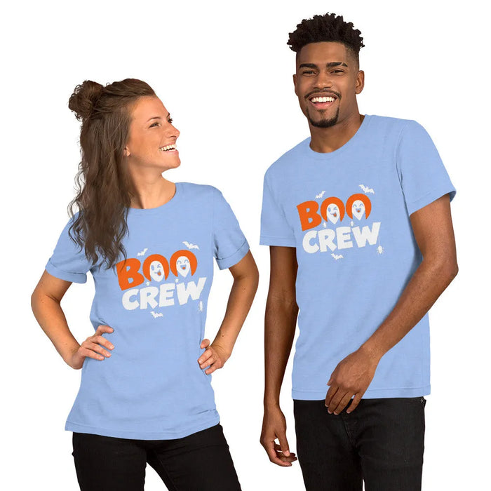 BOO CREW T-Shirt - Cute Halloween Ghosts and Spiders Graphic Tee