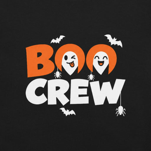 BOO CREW T-Shirt - Cute Halloween Ghosts and Spiders Graphic Tee