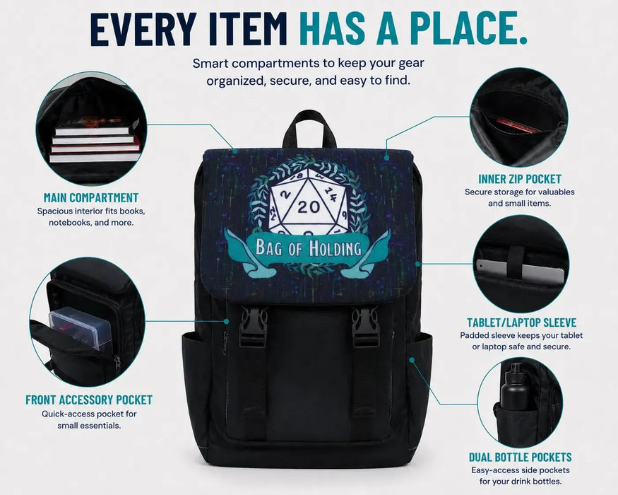 Bag of Holding Laptop Backpack for Tabletop Gamers - Adventurer's Forge