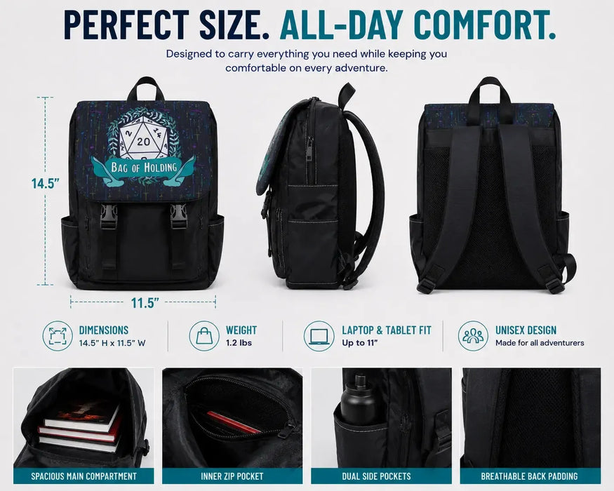 Bag of Holding Laptop Backpack for Tabletop Gamers - Adventurer's Forge