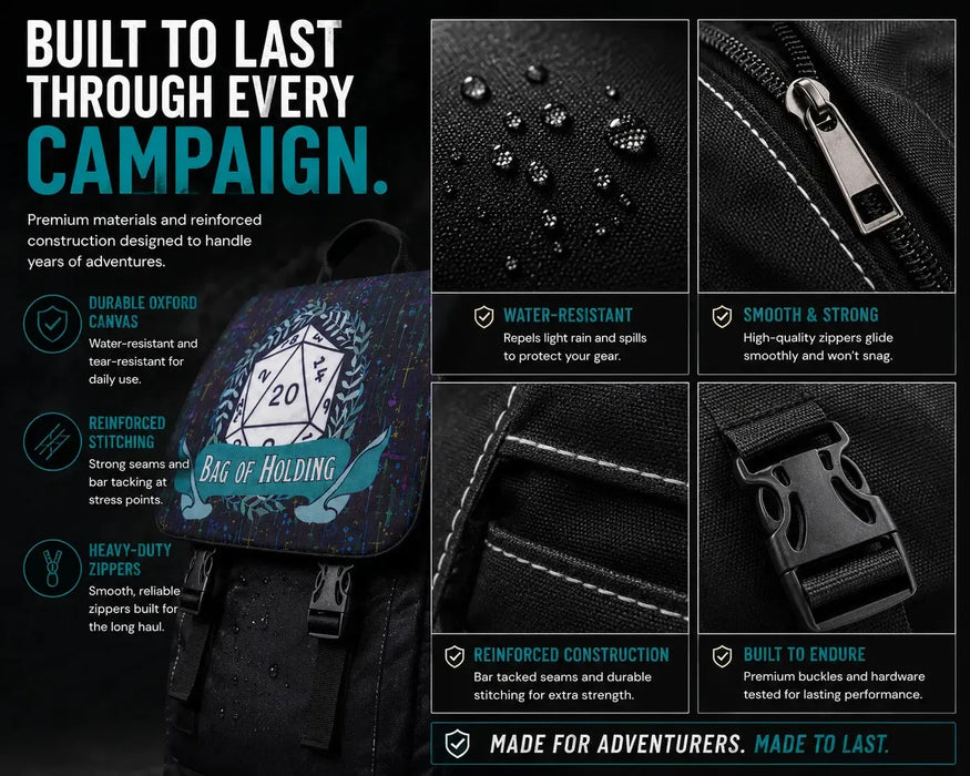 Bag of Holding Laptop Backpack for Tabletop Gamers - Adventurer's Forge