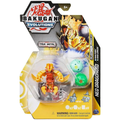 Bakugan: Evolutions - Neo Dragonoid with Nano Fury and Nano Lancer Platinum Power Up Pack - Spin Master - True Metal Series