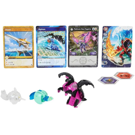 Bakugan: Evolutions - Neo Pegatrix with Nano Blade and Nano Siphon Platinum Power Up Pack - Spin Master - True Metal Series