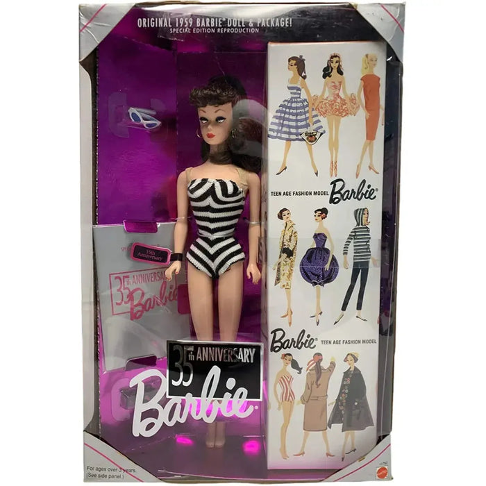 Barbie - Special Edition Reproduction of the Original 1959 Brunette Barbie Doll & Package - Mattel - Barbie 35th Anniversary Edition