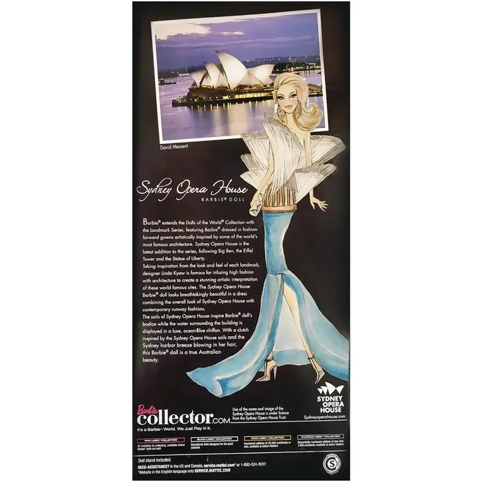 Barbie - Sydney Opera House Barbie Doll (11.5") - Mattel - Dolls of the World Landmark Collection Series, Pink Label Barbie Collector Series