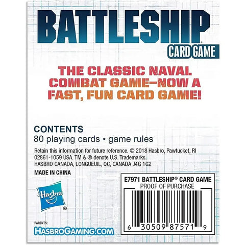 Battleship - Strategy War Card Game for Family, Adults, and Children (2 Players, Ages 7+) - Hasbro Gaming