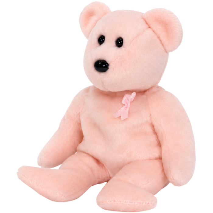 Beanie Babies - Cure the Bear Plush (8") - Ty - Breast Cancer Awareness Collection - (2003)
