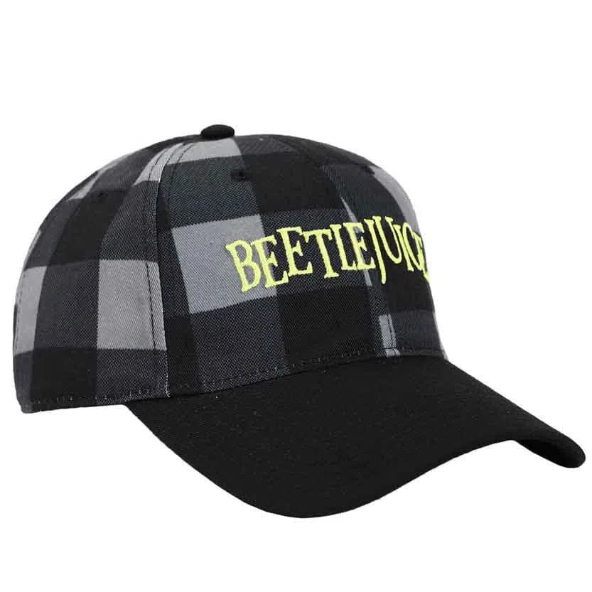 Beetlejuice - Plaid Embroidered Hat (Black / Gray) - Bioworld