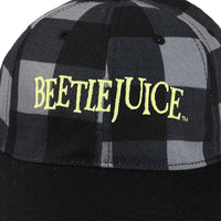 Beetlejuice - Plaid Embroidered Hat (Black / Gray) - Bioworld- Image 5