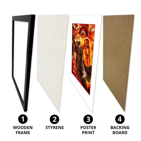 Berserk - Fiery Characters Collage Framed Print (12