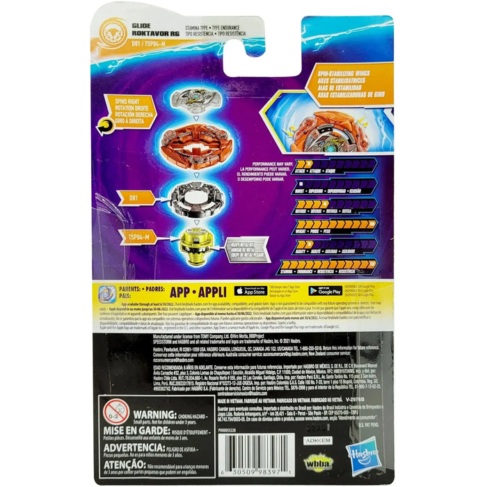 Beyblade Burst Surge - Glide Roktavor R6 Spinning Battle Top Toy - Hasbro - Speed Storm Series - (2021)