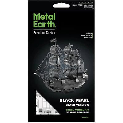 Black Pearl (Black Version) Ship 3D Figure Model Kit (Steel, Hard Difficulty) - Fascinations - Metal Earth Premium Series - (2022)