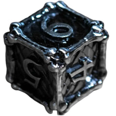 Black & Silver Dragon Bones Dice Set (7 Dice, Polyhedral) - Game Master Dice