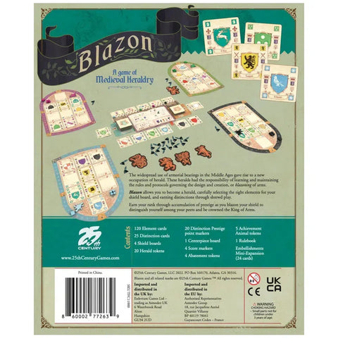 Blazon - Strategy Civilization Board Game for Family, and Adults (1-4 Players, Ages 14+) - 25th Century Games