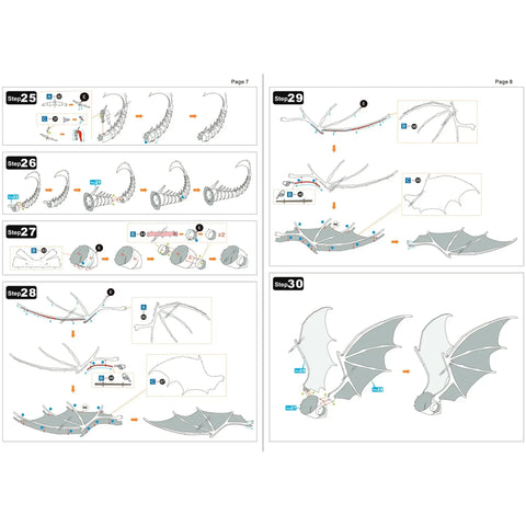 Blue Dragon Figure Model Kit (Steel, Hard Difficulty) - Fascinations - Metal Earth Premium Series - (2023) - Image 10