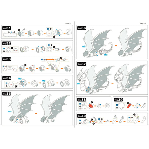 Blue Dragon Figure Model Kit (Steel, Hard Difficulty) - Fascinations - Metal Earth Premium Series - (2023) - Image 11