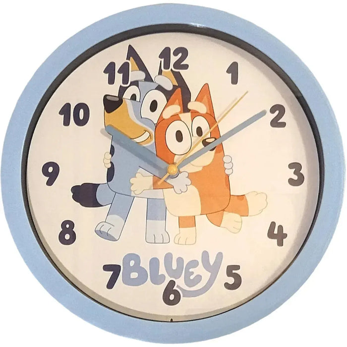 Bluey - Light Blue Bingo & Bluey Hugging Wall Clock (10") - Accutime