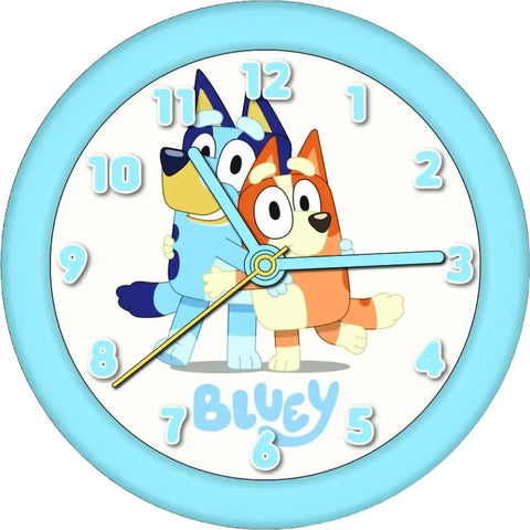 Bluey - Light Blue Bingo & Bluey Hugging Wall Clock (10