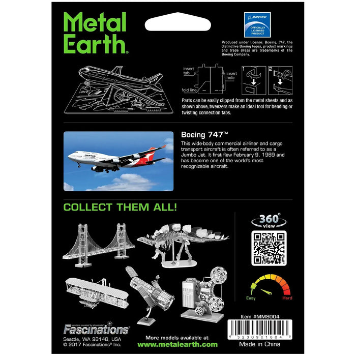 Boeing 747 Jumbo Jet Airliner Figure Model Kit (Steel, Easy Difficulty) - Fascinations - Metal Earth Series - (2024)