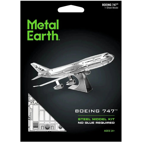 Boeing 747 Jumbo Jet Airliner Figure Model Kit (Steel, Easy Difficulty) - Fascinations - Metal Earth Series - (2024) - Image 1