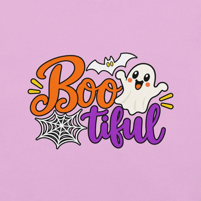 Boo-tiful T-Shirt - Cute Halloween Ghost and Spiderweb Graphic Tee