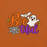 Boo-tiful T-Shirt - Cute Halloween Ghost and Spiderweb Graphic Tee- Image 2