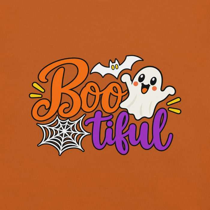 Boo-tiful T-Shirt - Cute Halloween Ghost and Spiderweb Graphic Tee