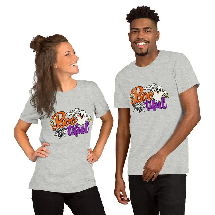Boo-tiful T-Shirt - Cute Halloween Ghost and Spiderweb Graphic Tee