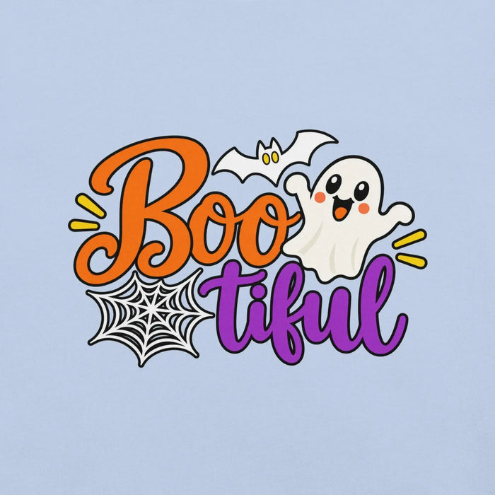 Boo-tiful T-Shirt - Cute Halloween Ghost and Spiderweb Graphic Tee
