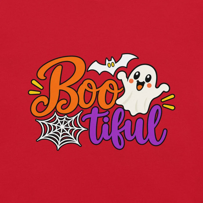 Boo-tiful T-Shirt - Cute Halloween Ghost and Spiderweb Graphic Tee