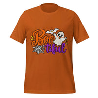 Boo-tiful T-Shirt - Cute Halloween Ghost and Spiderweb Graphic Tee- Image 1