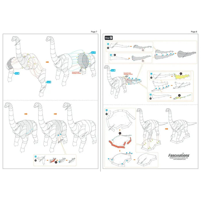 Brachiosaurus Dinosaur Figure Model Kit (Steel, Moderate Difficulty) - Fascinations - Metal Earth Series