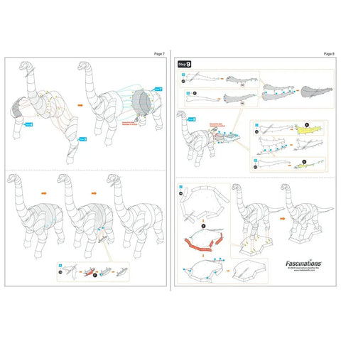 Brachiosaurus Dinosaur Figure Model Kit (Steel, Moderate Difficulty) - Fascinations - Metal Earth Series
